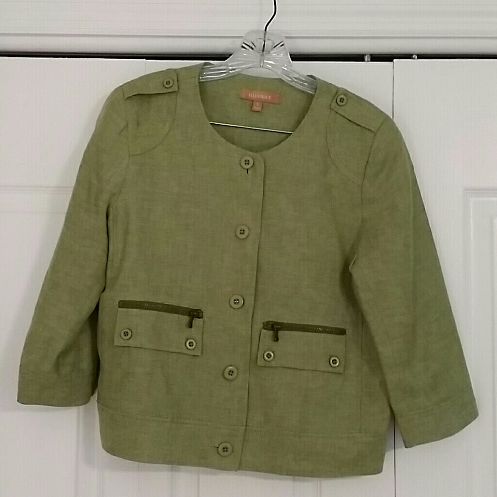 Linen Jacket with Zipper Details